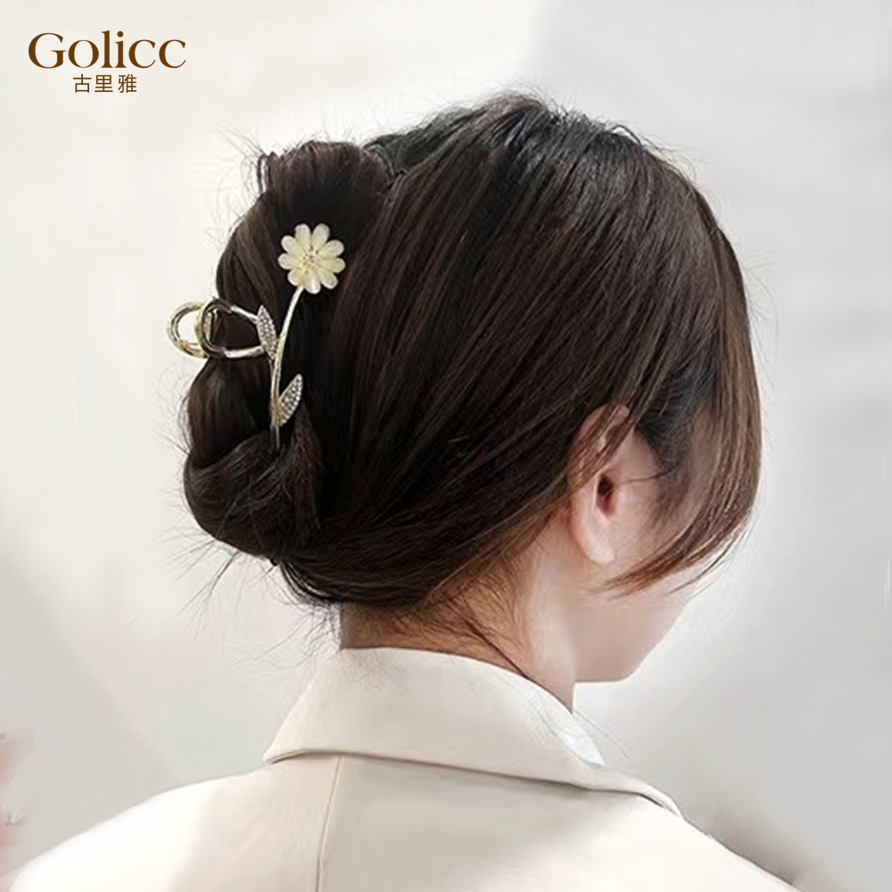 【Gulicc 】古莉可 髮夾 貓眼石氣質花朵髮夾, , large