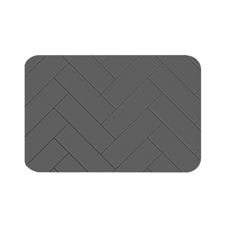 【Monster】 Soft Diatomaceous Earth Absorbent Mat &ndash; Slate Pattern Series (60x40cm) &ndash; Mineral Gray, , large