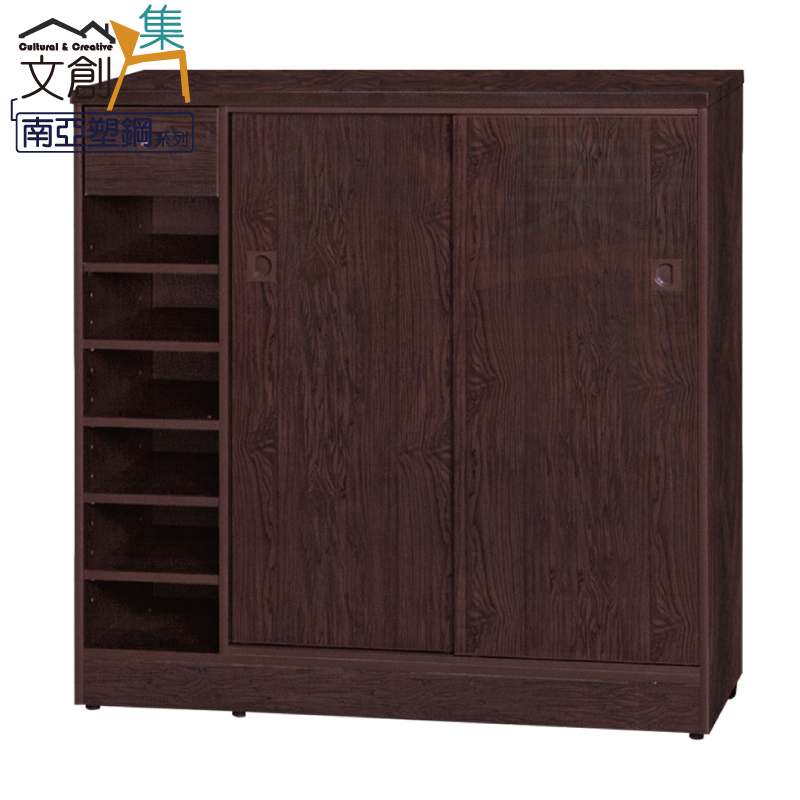 【文創集】摩卡 環保3.6尺南亞塑鋼推門單抽鞋櫃(客約商品), , large