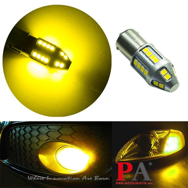 【PA LED】9-32V 特調光色 1156 單芯 30晶 2835 SMD LED 黃金光 黃光 方向燈 維大力光色, , large