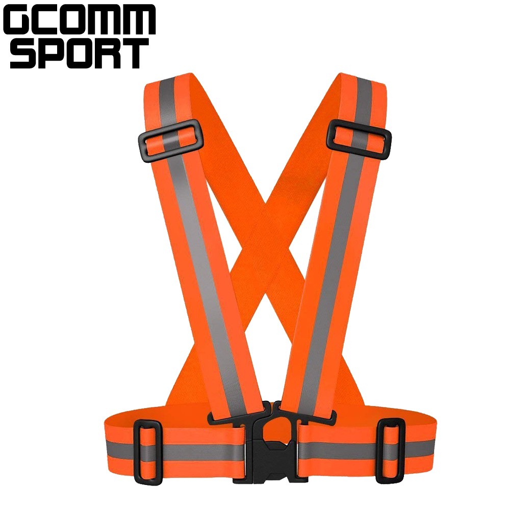 GCOMM SPORT 多用途運動高反光高可見度安全背心 反光橙, , large
