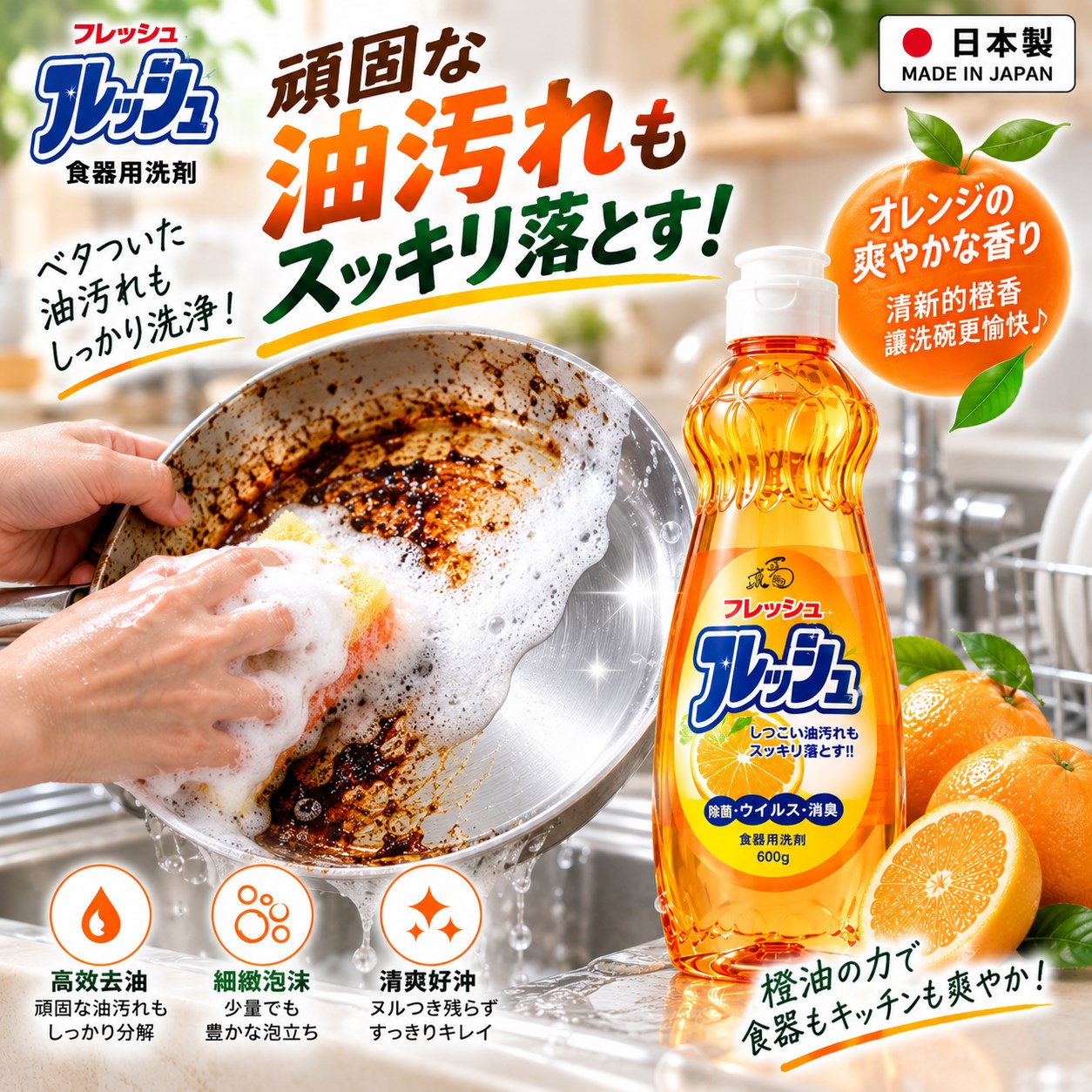 【HIYASU日安工坊】餐具洗滌劑(橙油配方), , large