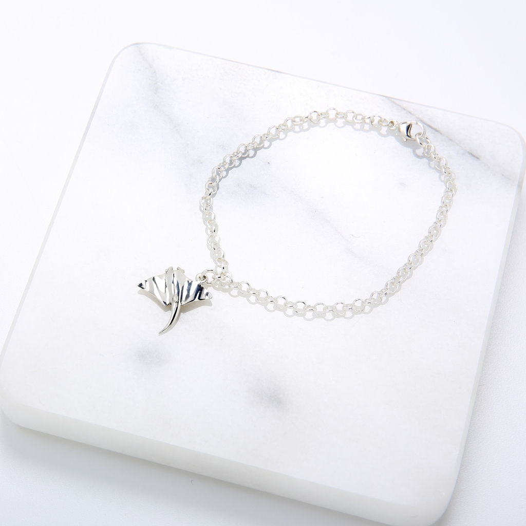 【Angel & Me】Lucky Manta Stingray s925 sterling silver bracelet Birthday gift, , large