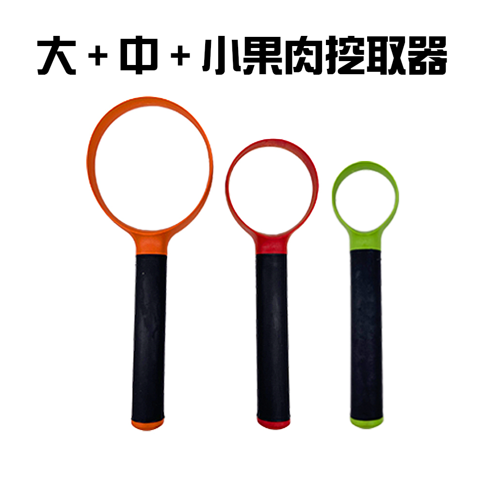 GS MALL 台灣製造 一組三入 大+中+ 果肉種子分離挖取器 隨機色 刮芯器 水果挖勺 挖勺 挖果肉 削皮器 料理用, , large