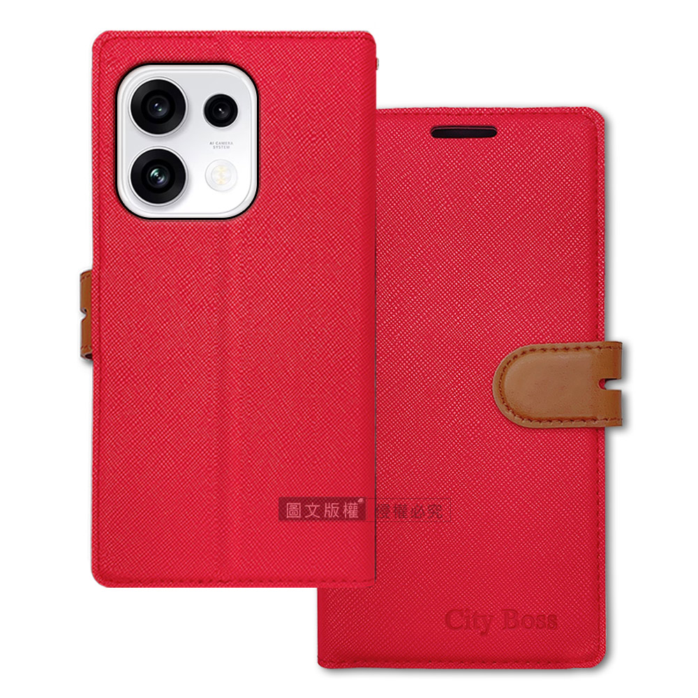 CITY都會風 OPPO Reno16 F 插卡立架磁力手機皮套 有吊飾孔, , large