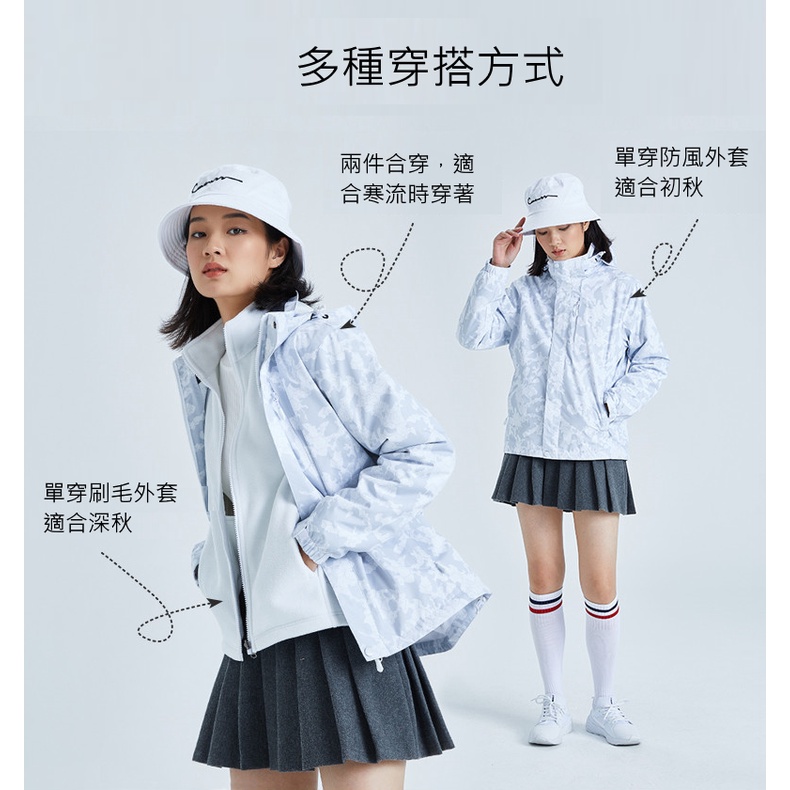 【零碼出清】DZRZVD杜戛地【97002女款兩件式外套】上下雙開式主拉鍊 衝鋒衣 印花款, , large