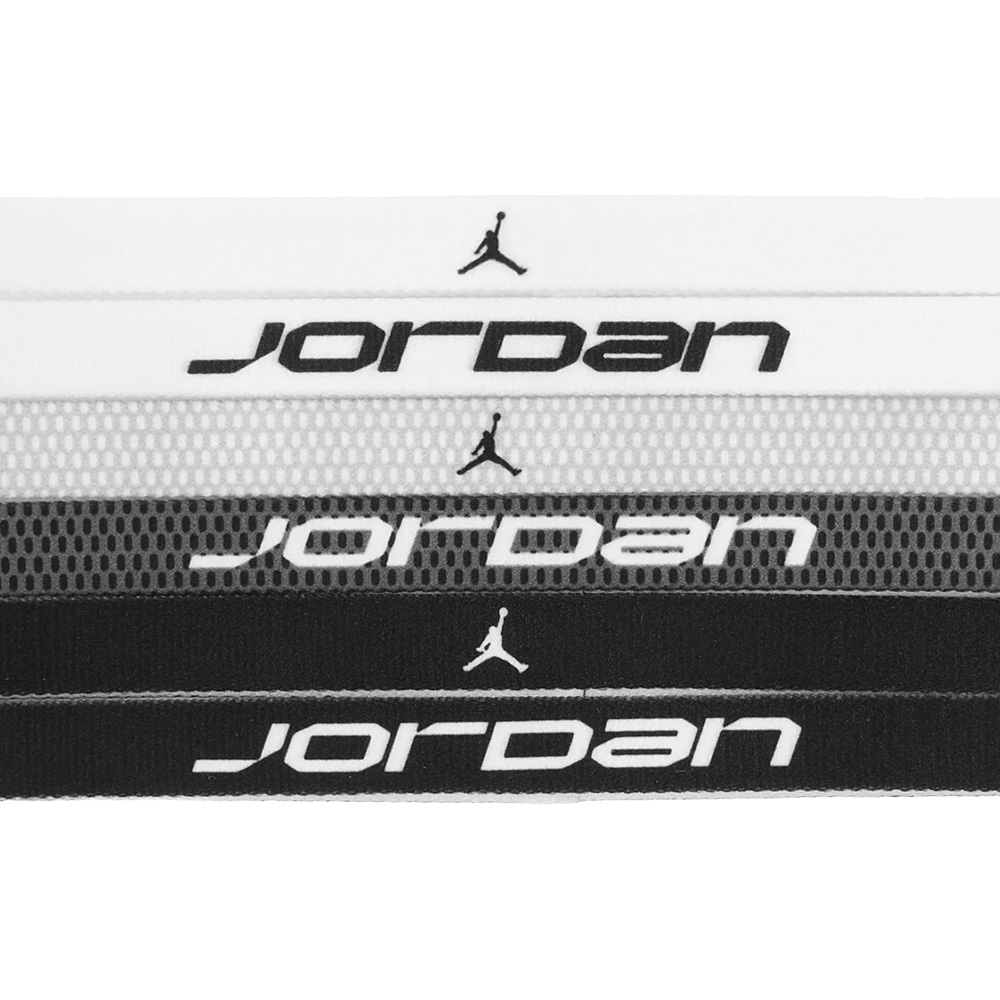 NIKE JORDAN ELASTIC SPORT HEADBANDS 6PK PRINTED 2.0 頭帶 六入裝 J1016033036OS白黑/J1016033117OS白紅黑/J1016033643OS白粉黑, , large