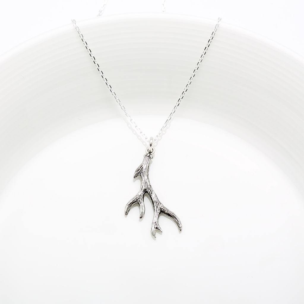 【Angel & Me】Deer Antler (Medium) s925 sterling silver necklace Birthday gift, , large