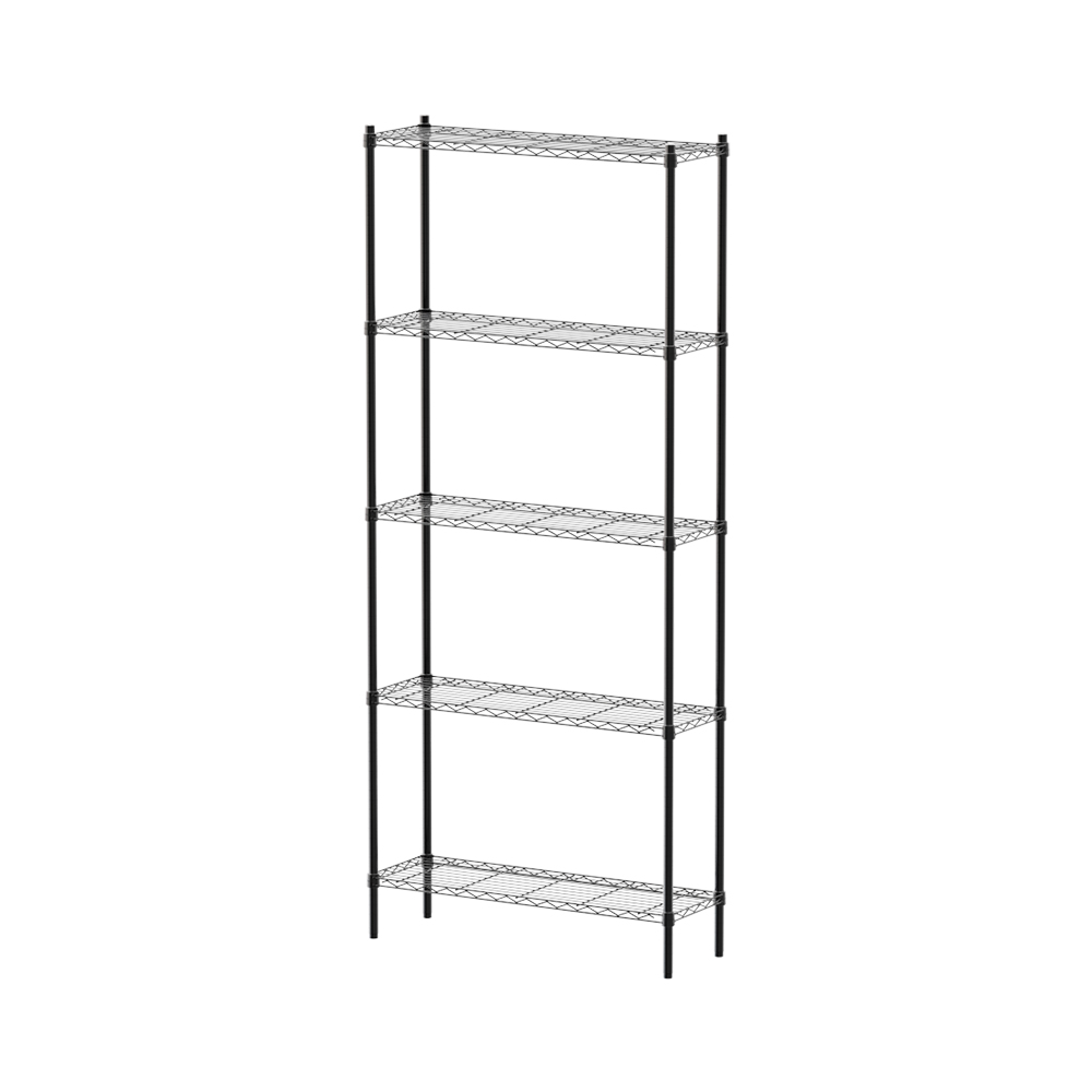 【Y HOUSE】90x30x210cm Lightweight Five-Layer Iron Rack Iron Rack - Painted Black, , large