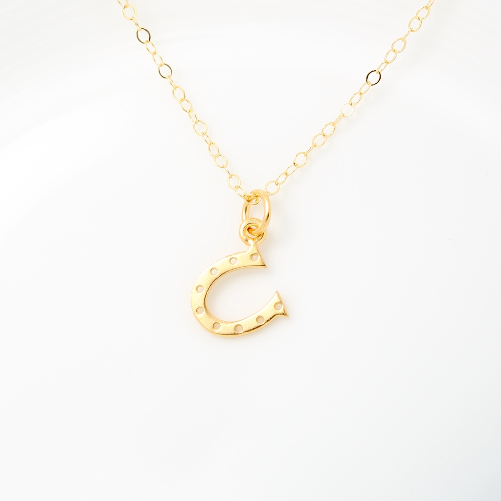 【Angel & Me】Golden Lucky Horseshoe s925 sterling silver necklace gift, , large