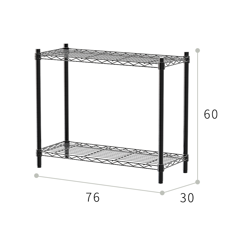 【Y HOUSE】76x30x60cm Lightweight Two-layer Iron Rack Iron Rack Shelf - Painted Black, , large