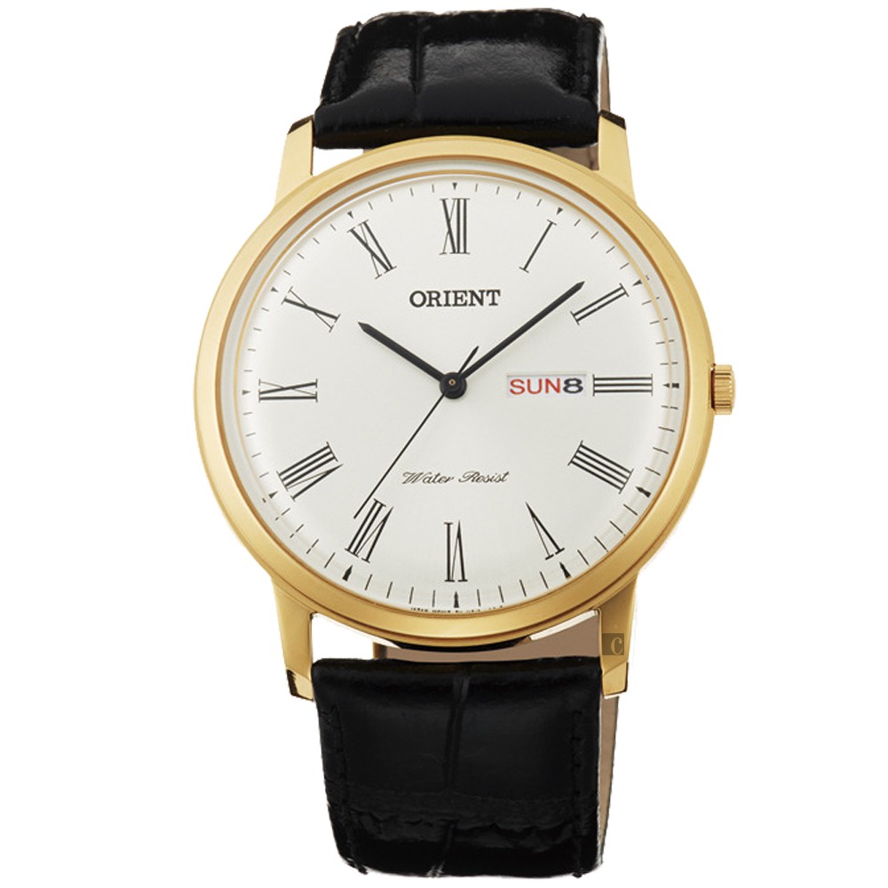 ORIENT 東方錶 都會羅馬石英手錶-金框/40mm FUG1R007W, , large