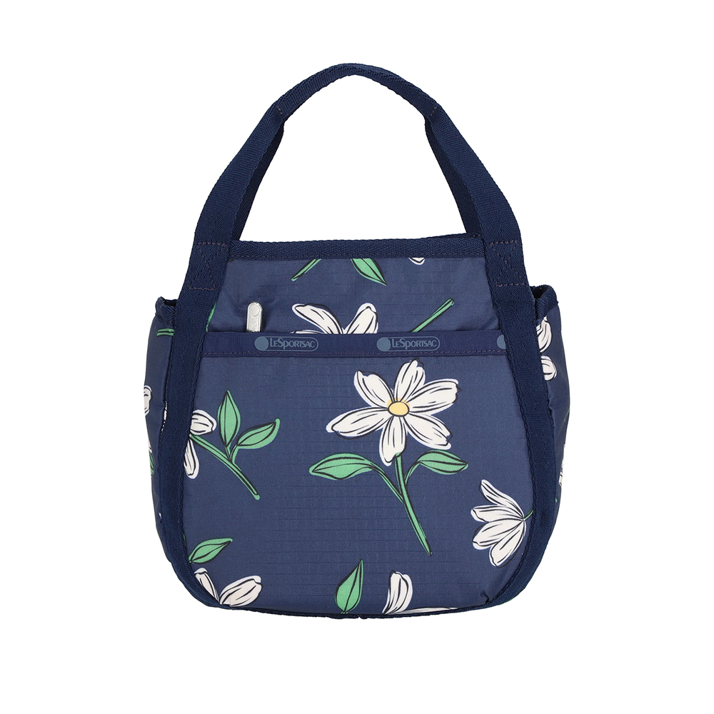 Lesportsac Small Jenni Crossbody 斜背手提水桶包 兩用包 側背包 送禮 禮物 女包(海軍藍花卉黑), , large