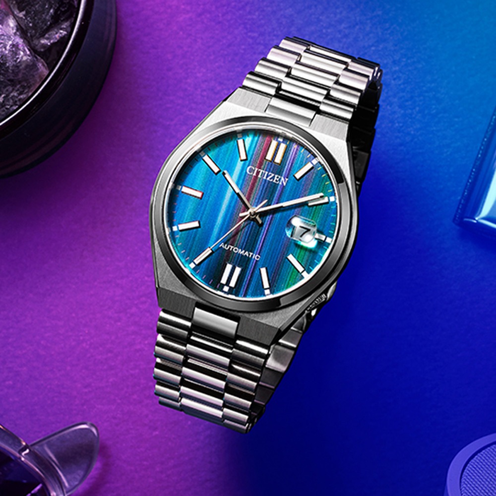 CITIZEN 星辰 TSUYOSA 七彩限定 情人節推薦款 青春撞色機械錶-電視TV NJ0151-53W, , large