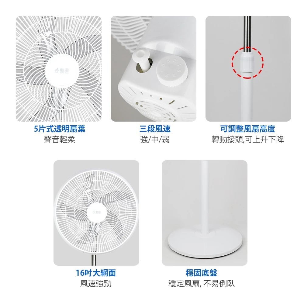 SUPAFINE 勳風 16吋 導流旋風式電風扇 立扇 循環扇 HFB-K1162, , large