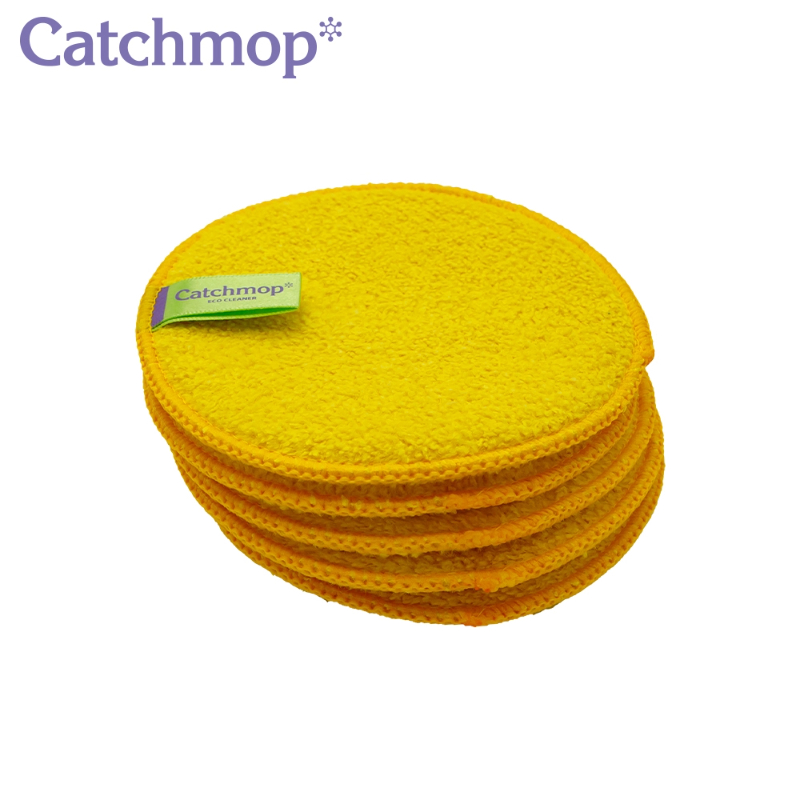 【THE LOEL】Catchmop Multi-Purpose Round Cleaning Cloths (5-pack) / Suitable for cleaning non-stick cookware, tableware, dishes, and wiping tabletops, etc., , large