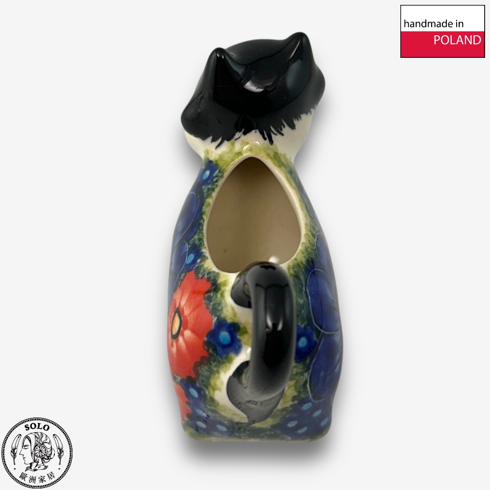 【SOLO歐洲家居】波蘭製 Cerraf 波蘭陶 60ml 牛造型奶盅 赤藍芳華系列, , large