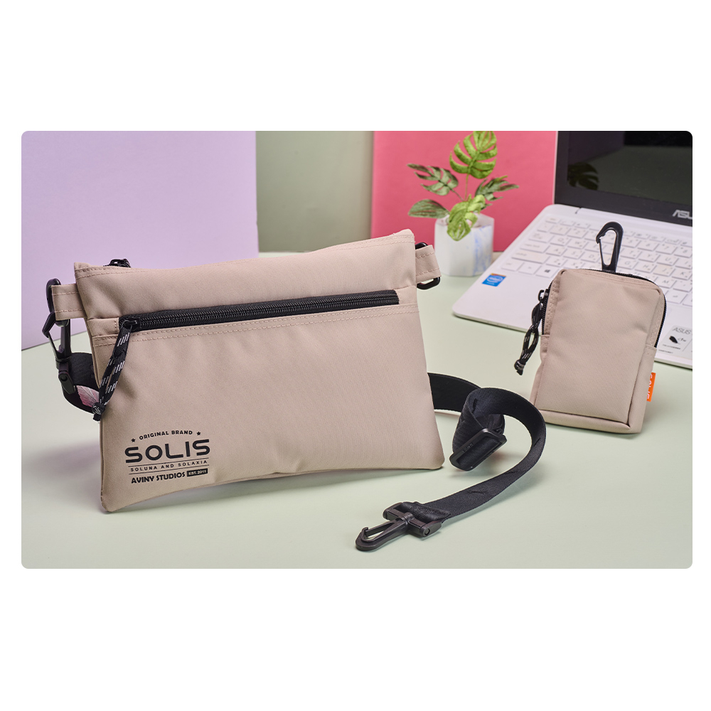 SOLIS 步行者系列側背小包-附迷你包-山羊灰, , large