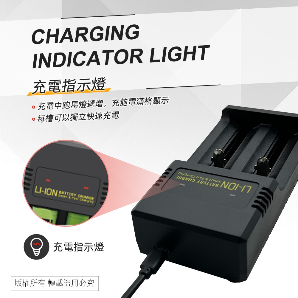 Practical brand PCA-009 Smart Dual Slot Lithium Battery Charger Overload Protection, Anti-Overheating, Anti-Short Circuit Applicable, , large