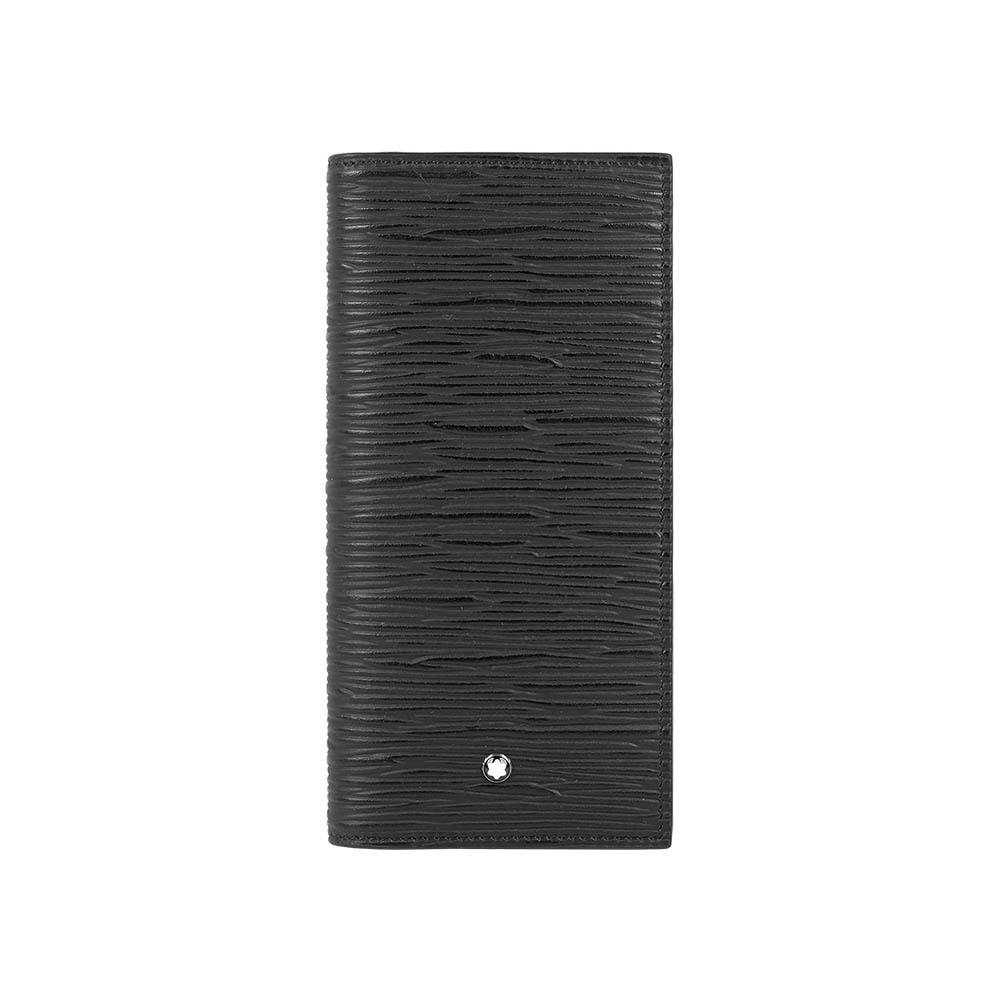 MONT BLANC 4810 系列木紋牛皮15卡對開長夾(黑色), , large