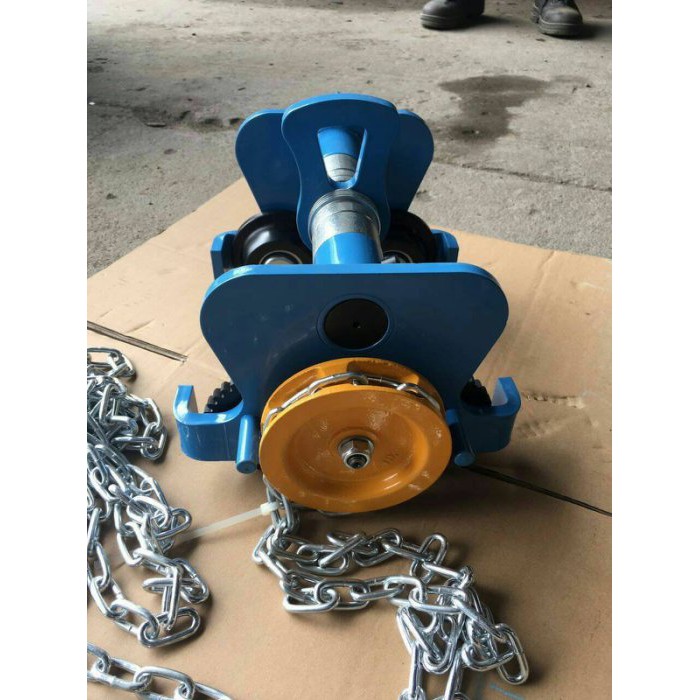 WIN 五金 FKS  5T*3M 鍊條式滑車 工字鐵滑車 手拉吊車 手搖吊車 吊車 絞盤 電動吊車 滑車, , large