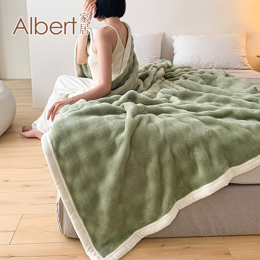 【Albert bedding】Rabbitblanket_OliveGreen, , large