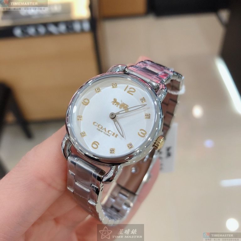 [星晴錶業]COACH手錶,36mm,CH00082白色錶面銀錶殼銀色精鋼錶帶款, , large