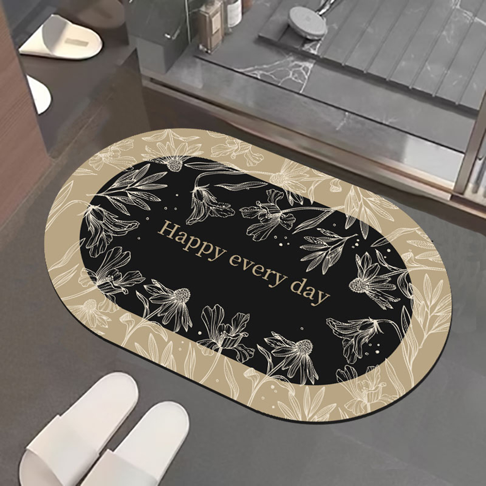 Nano suede soft diatomaceous earth water-absorbent anti-slip floor mat, , large