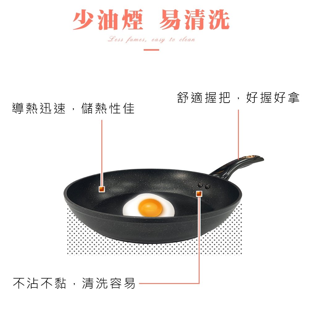 CLARE 可蕾爾 典鑽不粘平底鍋鑄造平底鍋IH附蓋 32cm-Leidea樂德兒, , large