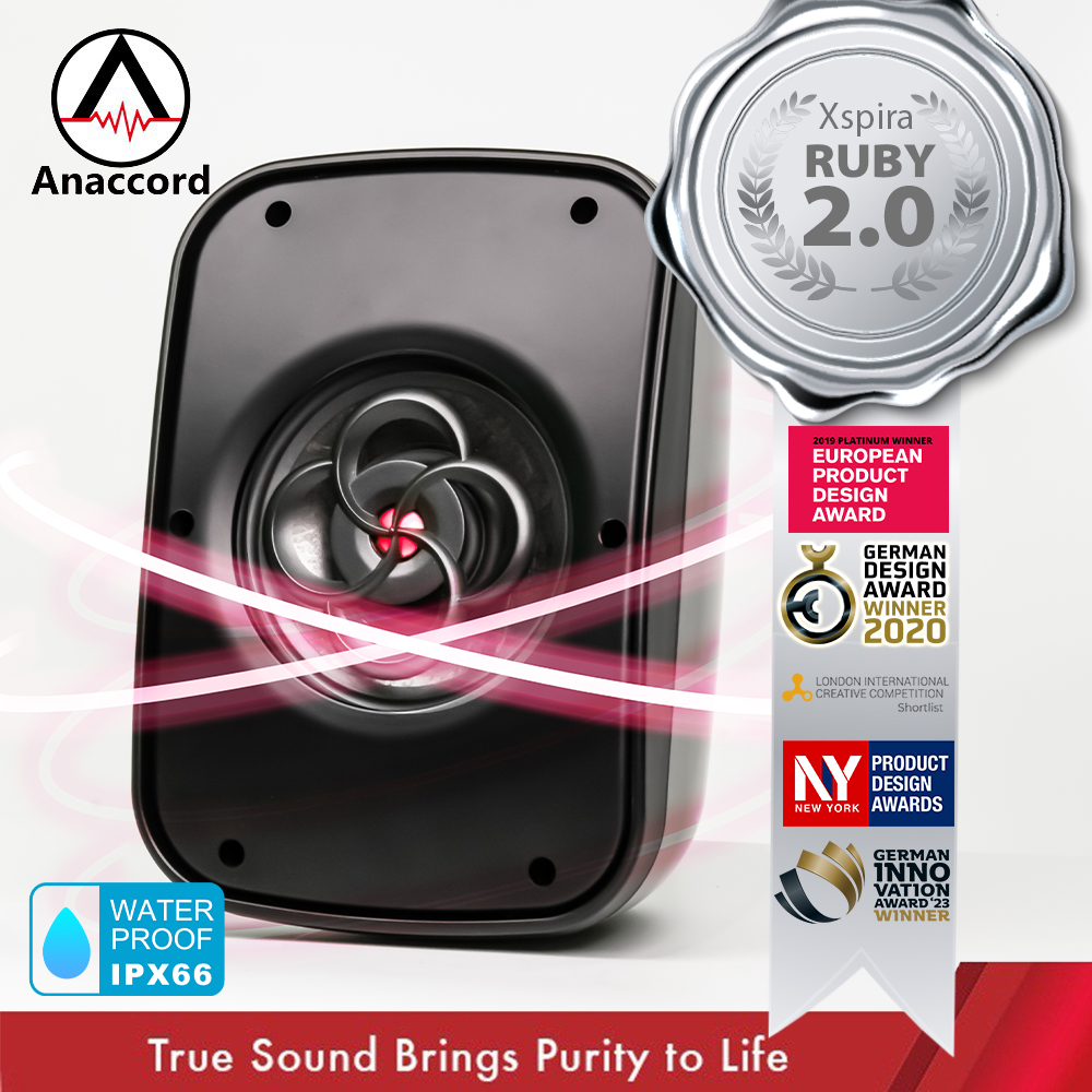 Anaccord雅那歌音響 RUBY2.0 Xspira DC-03-H6 | BASS強化 | 沉浸式環繞音效 | 防水壁掛喇叭｜一對 經典黑, , large