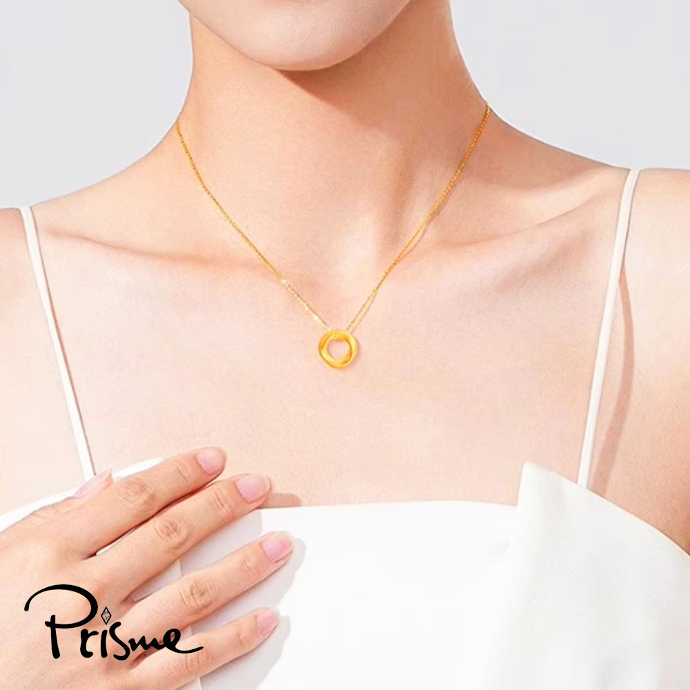 【Prisme Gold】黃金項鍊 莫比烏斯圓環 鍊墜項鍊 (金重：約0.05錢&plusmn;0.02), , large