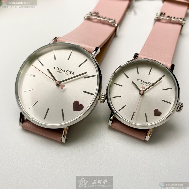 [星晴錶業]COACH手錶,28mm,CH00052白色錶面銀錶殼粉紅真皮皮革錶帶款, , large