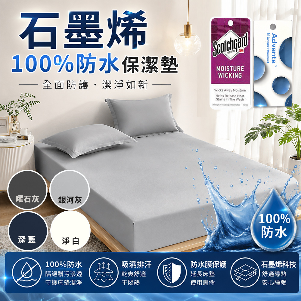 【Moonulune 柔月家居】3M防潑水10cm摺疊記憶棉床墊-尺寸任選/附石墨烯100%防水床包(贈專用收納袋/租屋宿舍推薦), , large