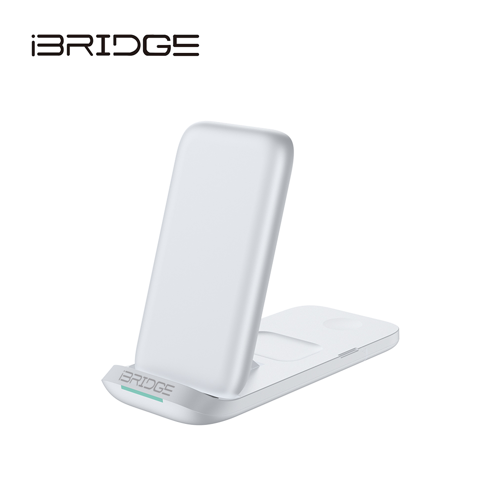 iBRIDGE Folding 3-in-1 Wireless Charger - White, , large