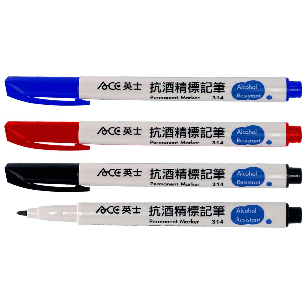 ACE英士 314 單頭抗酒精筆(1.2mm)藍, , large