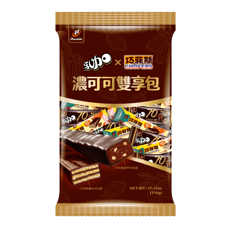 77乳加x巧菲斯濃可可雙享包316g, , large