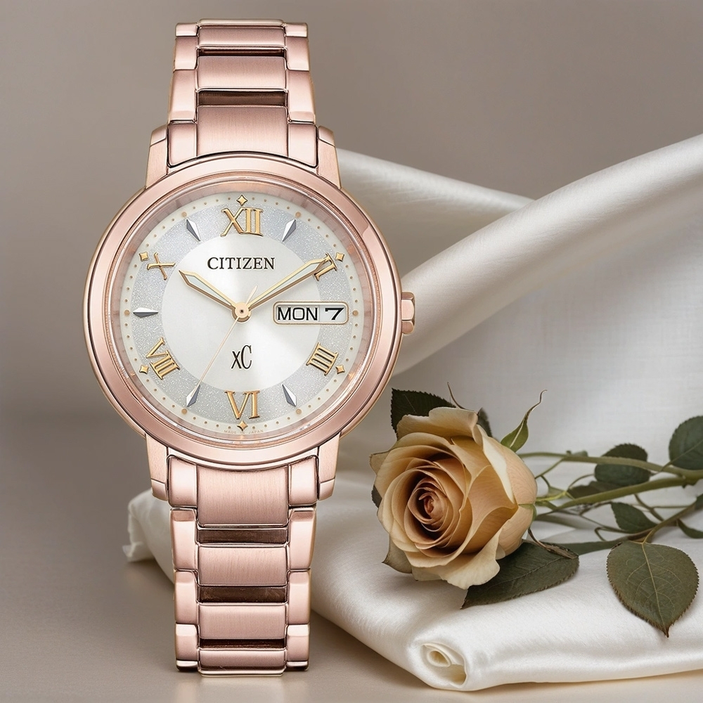 CITIZEN 星辰 XC 亞洲限定 光動能大三針女錶 EW2426-62A, , large