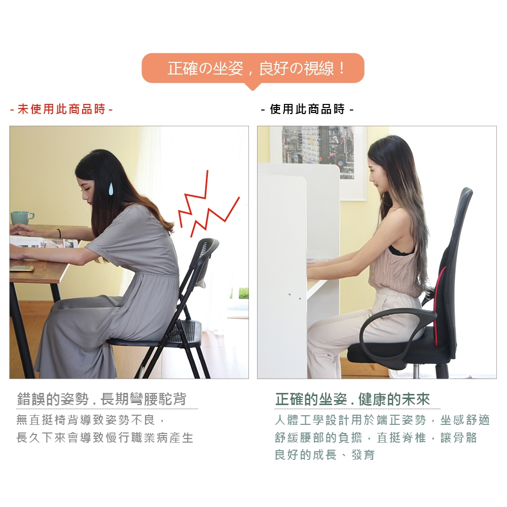 辦公椅 電腦椅 網椅 人體工學椅 主管椅 護腰 電競椅 CH1246, 黑色, large