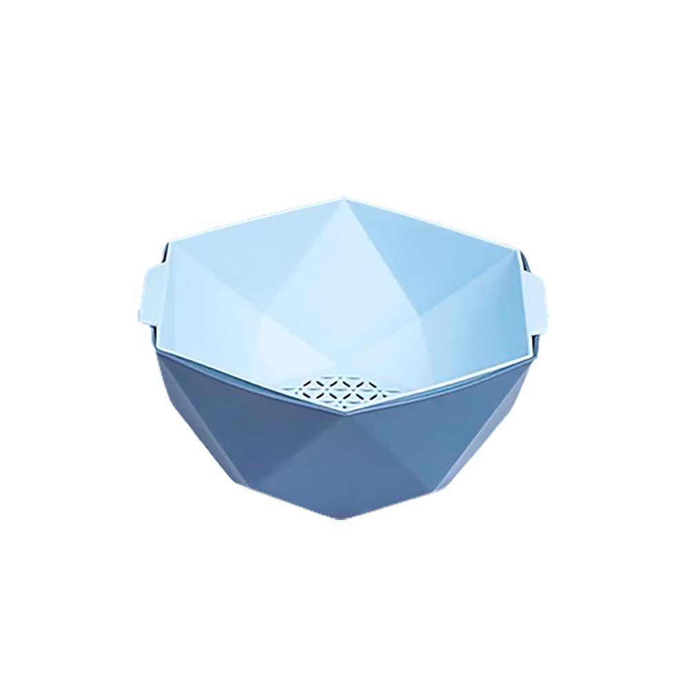 [High-Quality Living] Nordic Two-Tone Diamond Vegetable Washing Basket | Vegetable Washing Basket | Drain Basket | Vegetable Washing Basket | Vegetable Washing Basin | Fruit Basket | Storage Basket | Fruit Basin | Drain Basket | Drainage Basket, , large