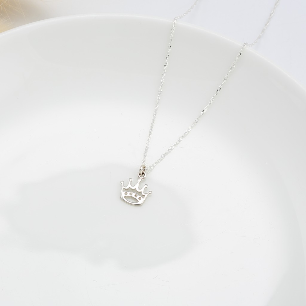 【Angel & Me】Queen King Crown s925 sterling silver necklace Birthday gift, , large
