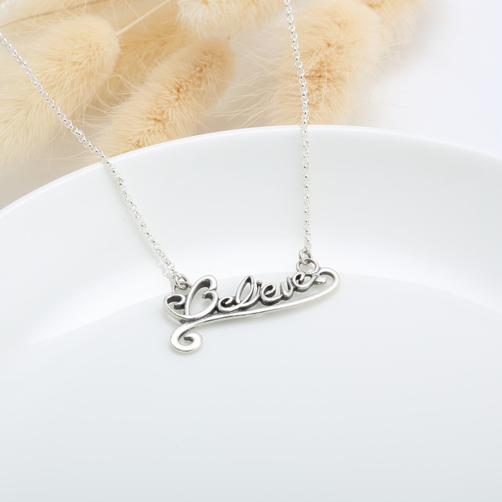 【Angel & Me】Believe hope s925 sterling silver necklace Birthday gift, , large