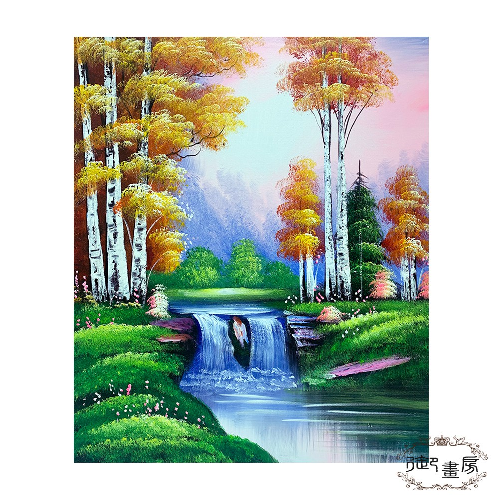 【御畫房】 手繪無框油畫 水秀山明 50x60cm, , large