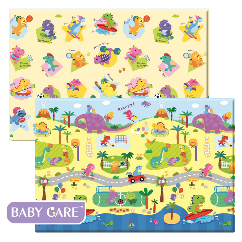 【BabyCare皇冠】遊戲墊─恐龍運動會(185x125x1.2 cm), , large
