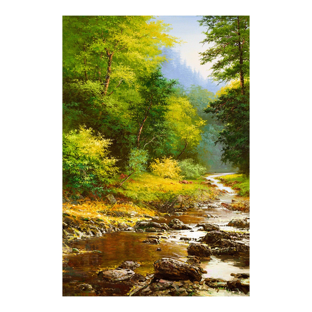 【御畫房】綠林風光 國家一級畫師手繪油畫60&times;90cm(VF-25), , large