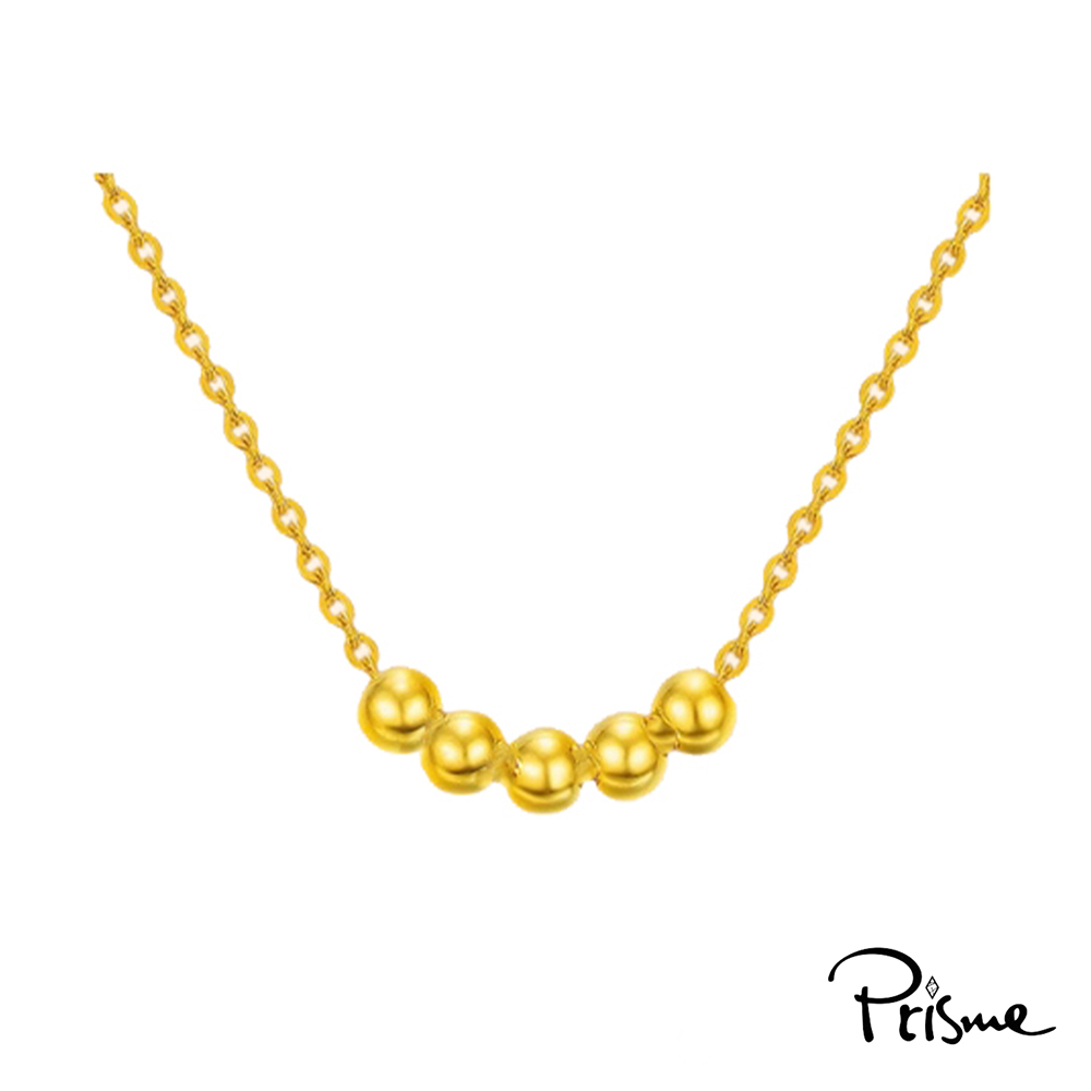 【Prisme Gold】黃金項鍊 五福金珠 鍊墜項鍊 (金重：約0.06錢&plusmn;0.02), , large