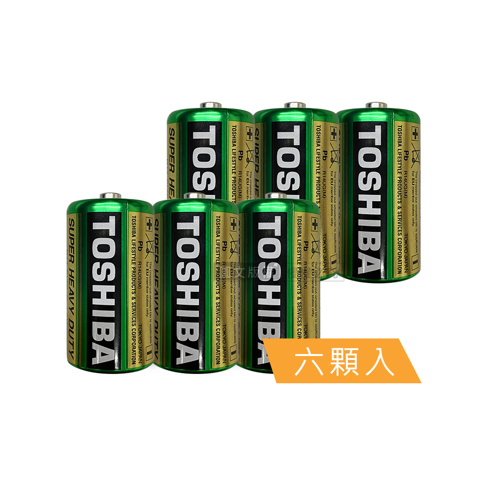 東芝TOSHIBA 環保碳鋅電池(2號6入) 原廠公司貨, , large