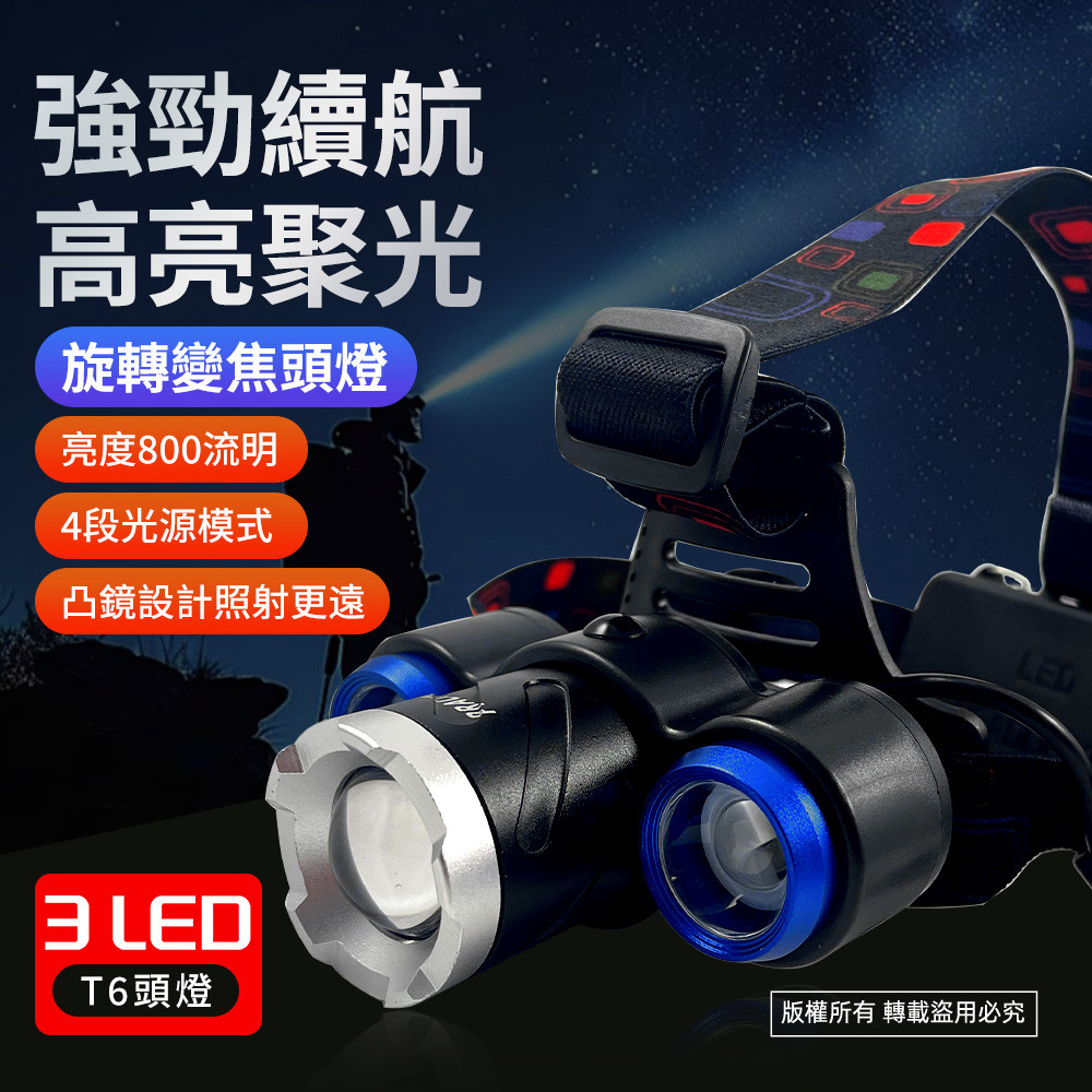 Practical brand zoom headlamp PR-AH801 High brightness, three-stage light source, ultra-power-saving design, power outage, mountaineering, and construction essentials, , large