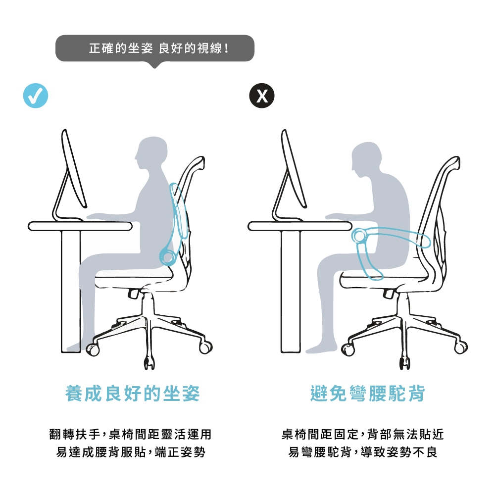 人體工學電腦椅 辦公椅 書桌椅 工作椅 網椅 扶手椅 主管椅 電競椅 CH1440, 黑色, large