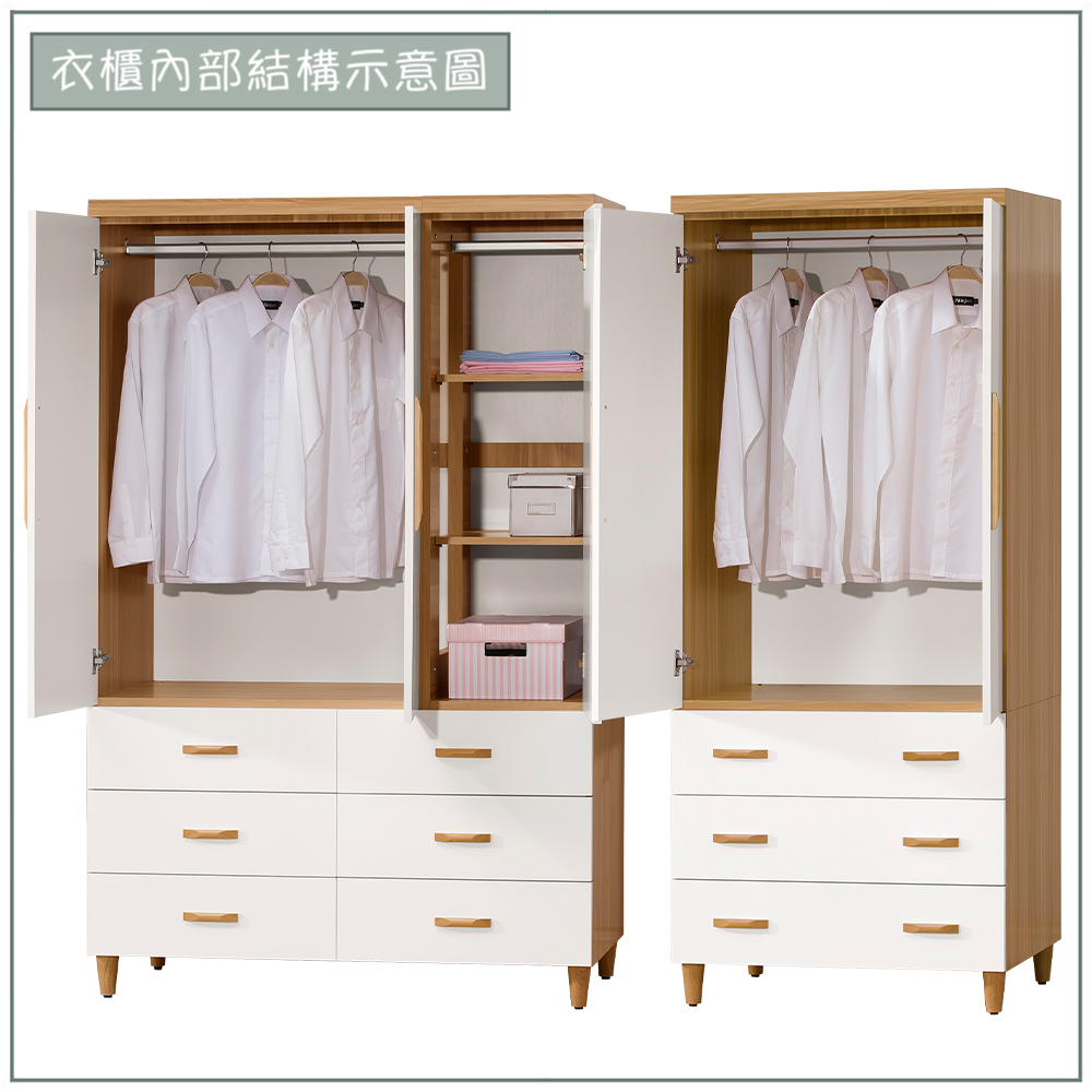 【唯熙傢俱】寶拉雙色6.7尺衣櫃, , large