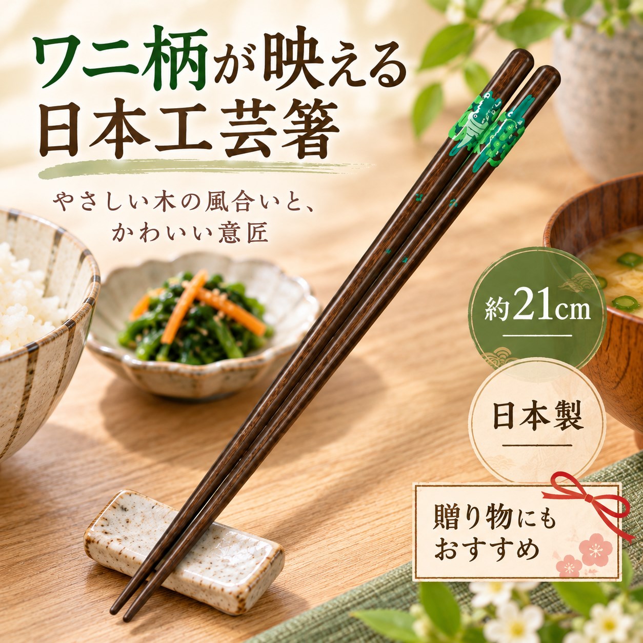 【HIYASU日安工坊】日本工藝箸-鱷魚, , large